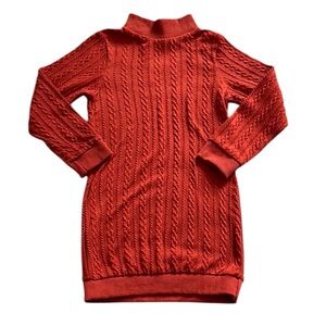 SHEIN | EUC Mock Neck Cable Knit Sweater Dress for Little Girls
